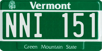 VT license plate NNI151