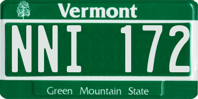 VT license plate NNI172