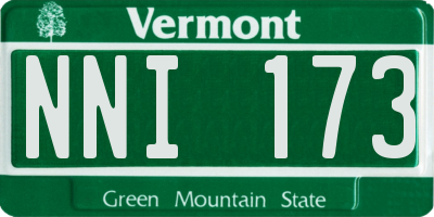 VT license plate NNI173