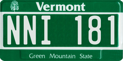 VT license plate NNI181