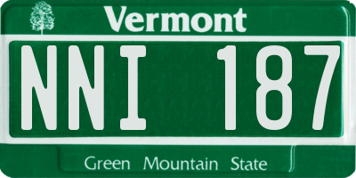 VT license plate NNI187