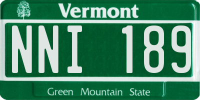 VT license plate NNI189