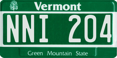 VT license plate NNI204