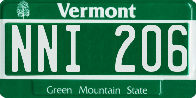 VT license plate NNI206