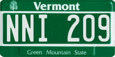 VT license plate NNI209