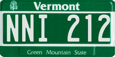 VT license plate NNI212