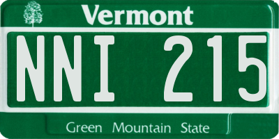 VT license plate NNI215