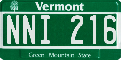 VT license plate NNI216