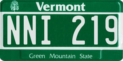 VT license plate NNI219