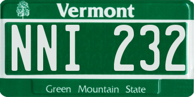 VT license plate NNI232