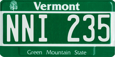 VT license plate NNI235