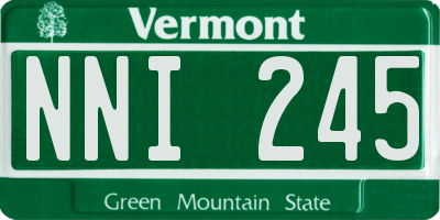 VT license plate NNI245
