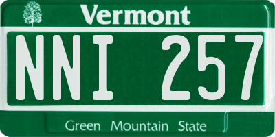 VT license plate NNI257