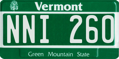 VT license plate NNI260