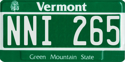 VT license plate NNI265