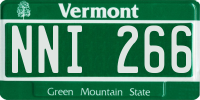 VT license plate NNI266