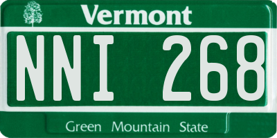 VT license plate NNI268
