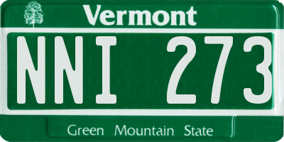 VT license plate NNI273