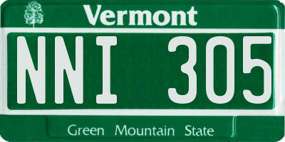 VT license plate NNI305