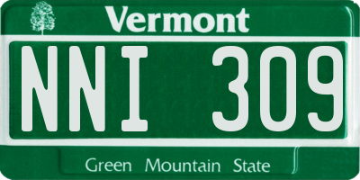 VT license plate NNI309