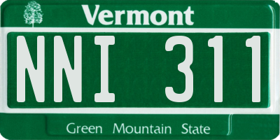 VT license plate NNI311