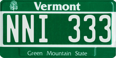 VT license plate NNI333