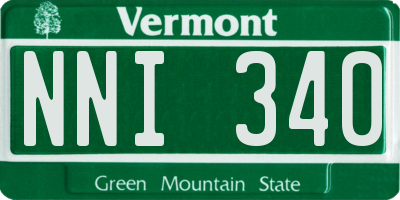 VT license plate NNI340