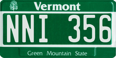 VT license plate NNI356