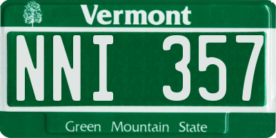 VT license plate NNI357
