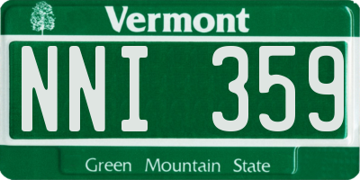 VT license plate NNI359