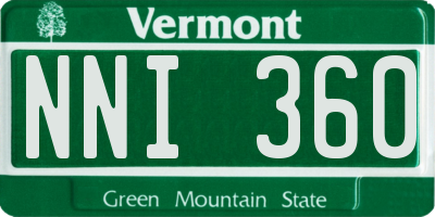 VT license plate NNI360
