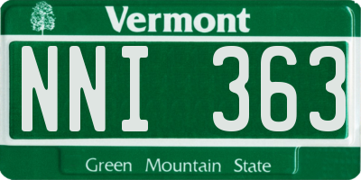 VT license plate NNI363