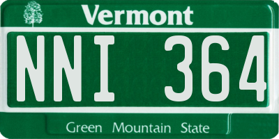VT license plate NNI364