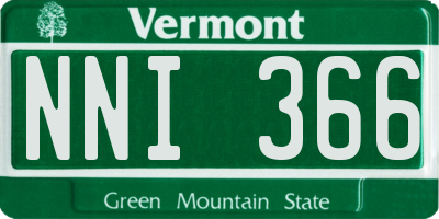 VT license plate NNI366