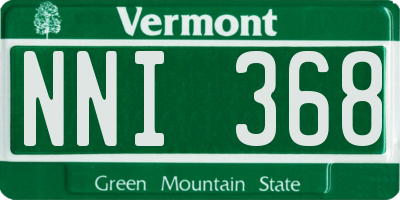 VT license plate NNI368