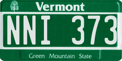 VT license plate NNI373