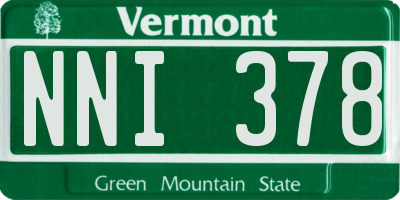 VT license plate NNI378