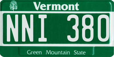 VT license plate NNI380
