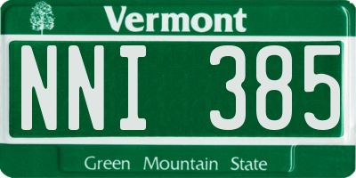 VT license plate NNI385