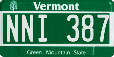 VT license plate NNI387