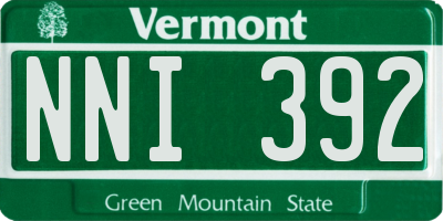 VT license plate NNI392
