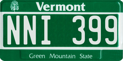 VT license plate NNI399