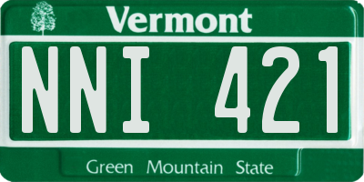 VT license plate NNI421