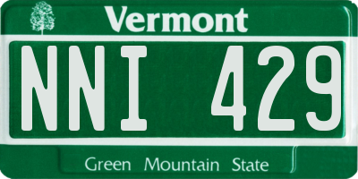 VT license plate NNI429