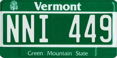 VT license plate NNI449