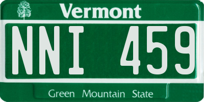 VT license plate NNI459