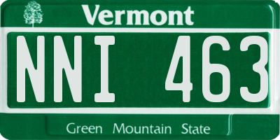 VT license plate NNI463