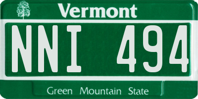 VT license plate NNI494