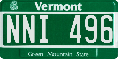 VT license plate NNI496