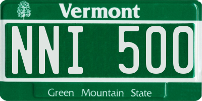 VT license plate NNI500